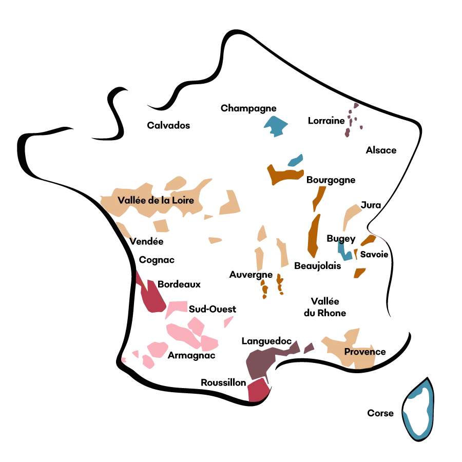 Map of French wine regions